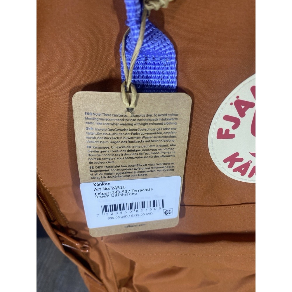 Fjällräven Kånken Classic Backpack Terracotta Brown Ultramarine Blue 23510 NWT - Picture 4 of 4
